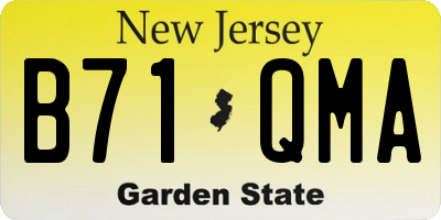 NJ license plate B71QMA