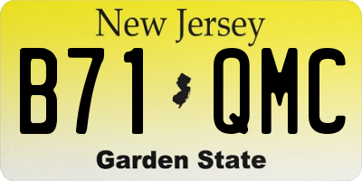 NJ license plate B71QMC