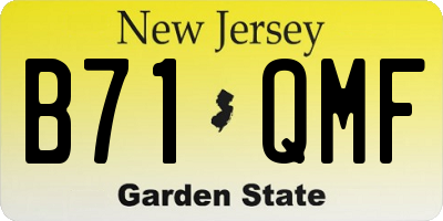 NJ license plate B71QMF