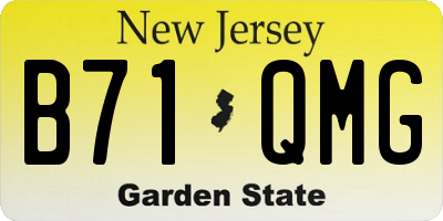 NJ license plate B71QMG
