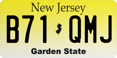 NJ license plate B71QMJ