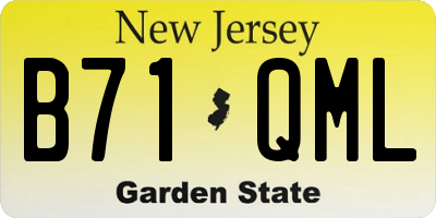 NJ license plate B71QML