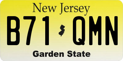 NJ license plate B71QMN