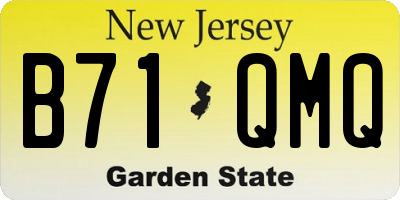 NJ license plate B71QMQ