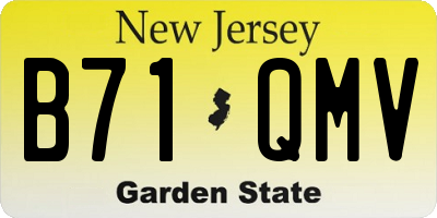 NJ license plate B71QMV
