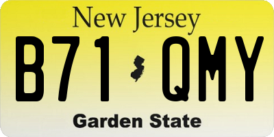 NJ license plate B71QMY