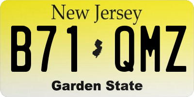 NJ license plate B71QMZ