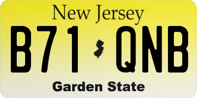 NJ license plate B71QNB