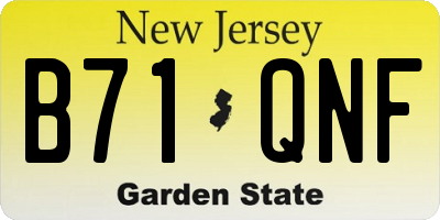 NJ license plate B71QNF