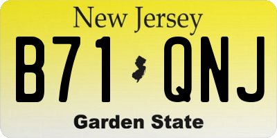 NJ license plate B71QNJ