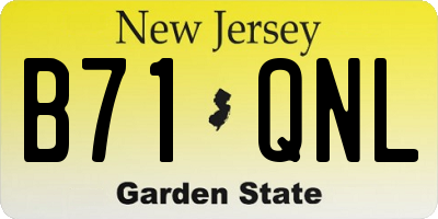 NJ license plate B71QNL