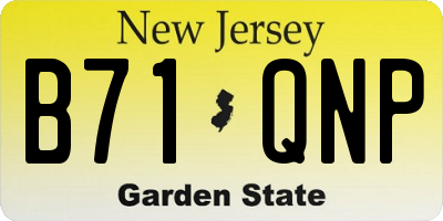 NJ license plate B71QNP