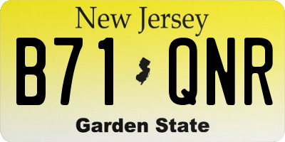 NJ license plate B71QNR