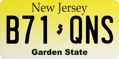 NJ license plate B71QNS
