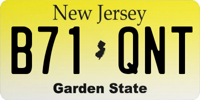 NJ license plate B71QNT