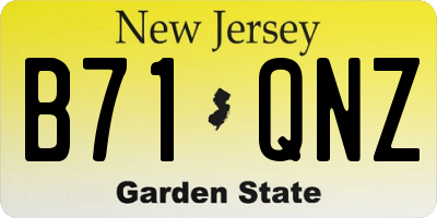 NJ license plate B71QNZ