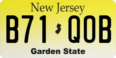 NJ license plate B71QOB