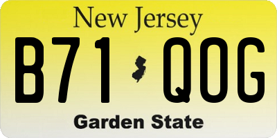 NJ license plate B71QOG