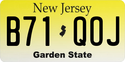 NJ license plate B71QOJ