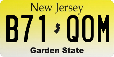 NJ license plate B71QOM
