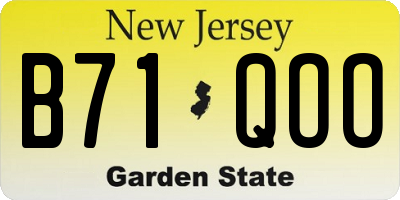 NJ license plate B71QOO