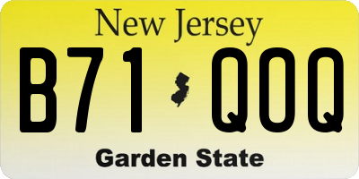 NJ license plate B71QOQ