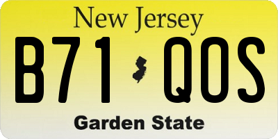 NJ license plate B71QOS