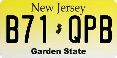 NJ license plate B71QPB
