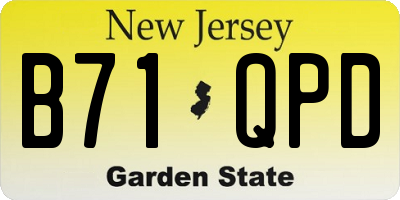 NJ license plate B71QPD