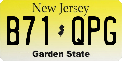 NJ license plate B71QPG