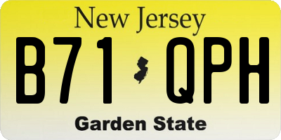 NJ license plate B71QPH