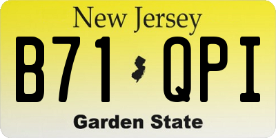 NJ license plate B71QPI