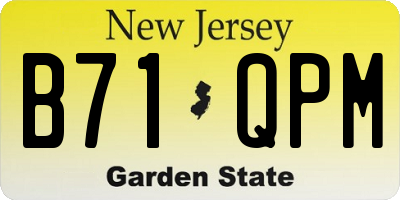NJ license plate B71QPM