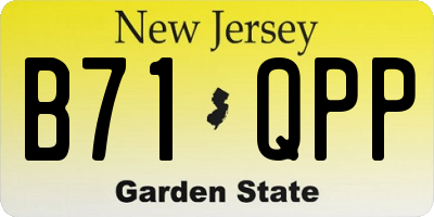 NJ license plate B71QPP