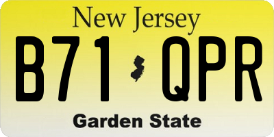 NJ license plate B71QPR
