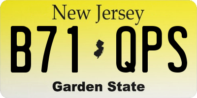 NJ license plate B71QPS
