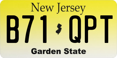 NJ license plate B71QPT