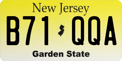 NJ license plate B71QQA