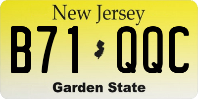 NJ license plate B71QQC