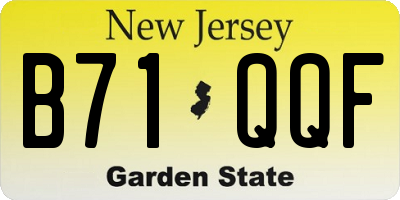 NJ license plate B71QQF