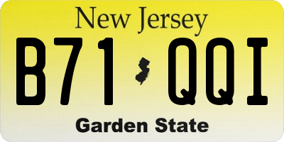 NJ license plate B71QQI
