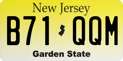 NJ license plate B71QQM