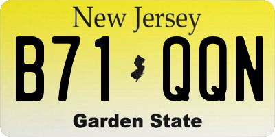 NJ license plate B71QQN