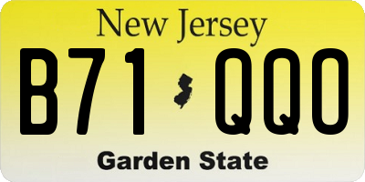 NJ license plate B71QQO