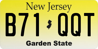 NJ license plate B71QQT