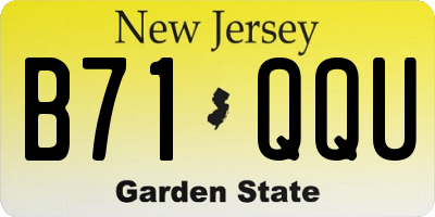 NJ license plate B71QQU