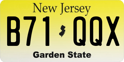 NJ license plate B71QQX