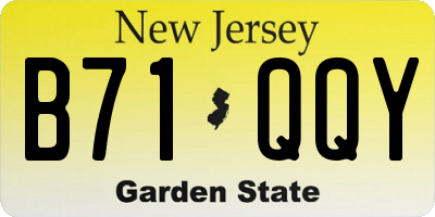 NJ license plate B71QQY