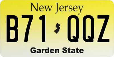 NJ license plate B71QQZ
