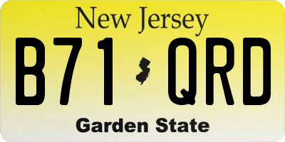 NJ license plate B71QRD